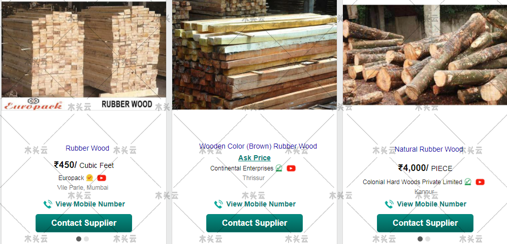 印度橡胶木价格上涨125%