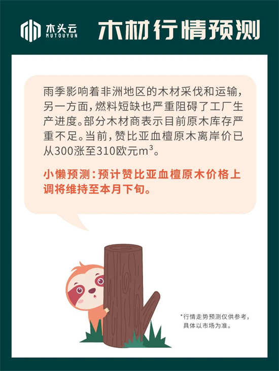 木材行情｜8月22日赞比亚血檀行情走势预测