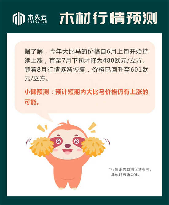 木材行情｜2022年8月31日大比马价格行情走势预测