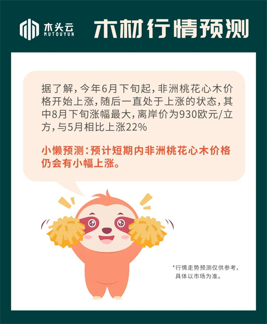 木材行情|9月5日非洲桃花心木行情走势预测