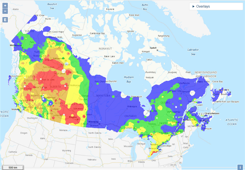 5月18日的森林火灾情况地图